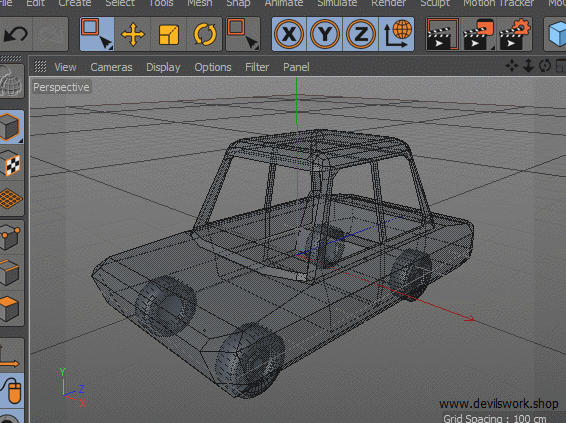 Turnaround of wireframe 3D model 