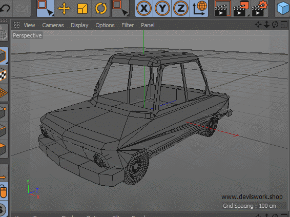 Wireframe of 3D vehicle