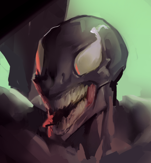 A preview of Venom's head. Work in progress.