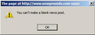 Blank news posts.