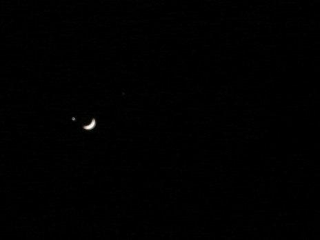 Two stars near the Moon.