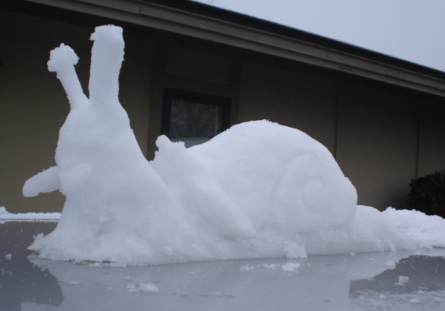 Preparing for Christmas and snow sculpting