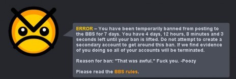 Banned for a week...