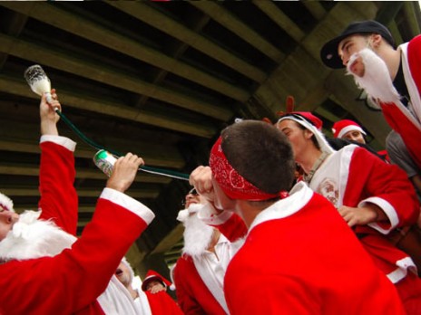 the influx of drunk santas