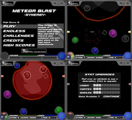 Meteor Blast Synergy Screens