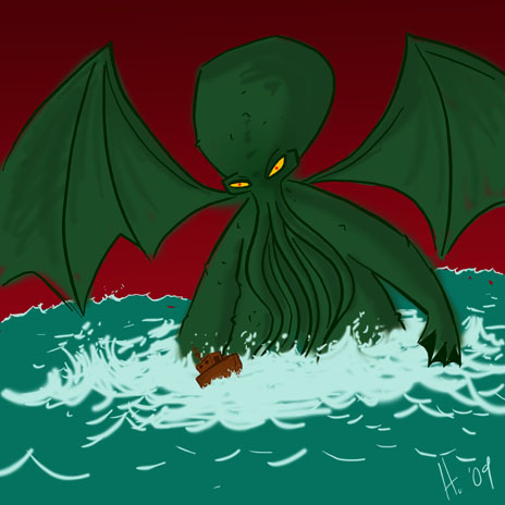 Cthullu drawing and Cthullu song