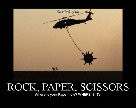 Rock, paper, scissors.