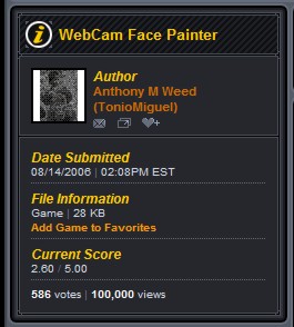 100,000 views WebCam Facepainter 1.0!