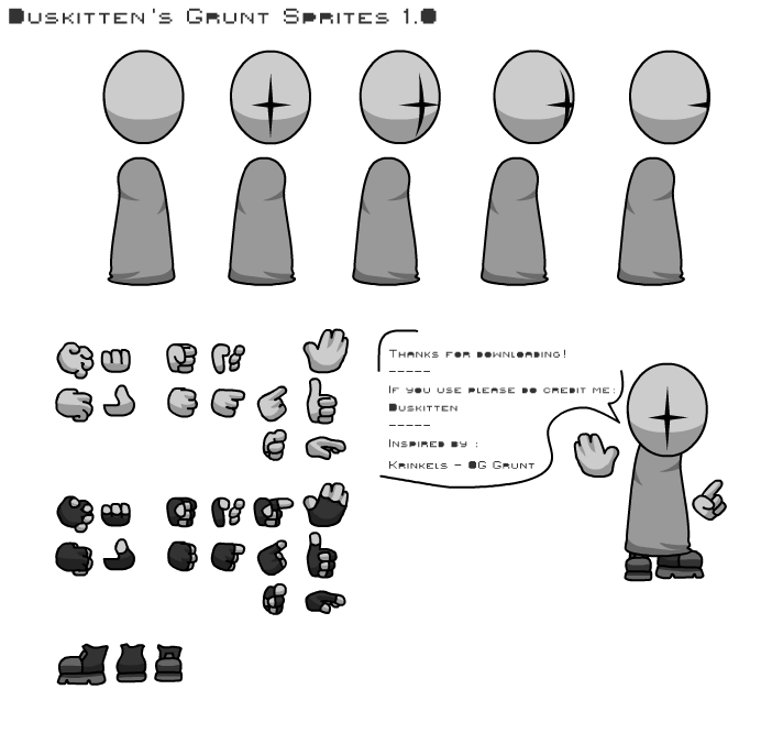 Grunt hands sprites [Madness Combat basic sprites] by