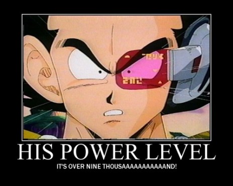 WHAT DOES THE SCOUTER SAY ABOUT HIS POWER LEVEL?