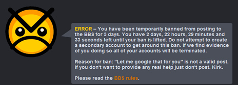 Banned.