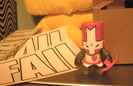 Win pink castle crasher or a Fail sticker