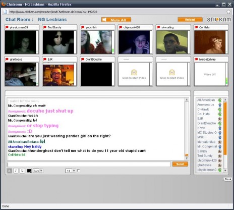 Newgrounds Stickam Webcam Chat