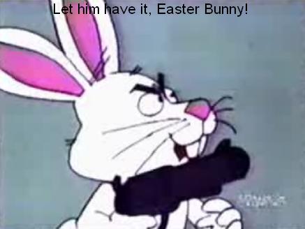 Whitnesses report that Easter Bunny robs bank...