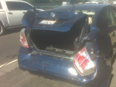 My car is smashed... big time.