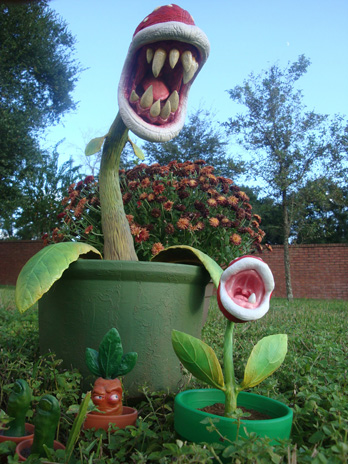 Piranha Plant Sculpture and Baby