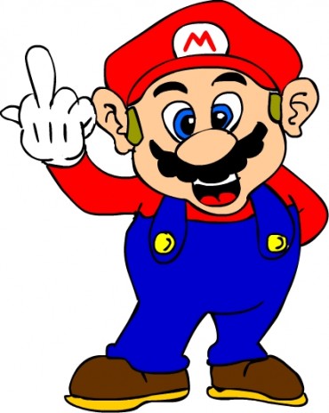 new art!  Mario flips you the bird!