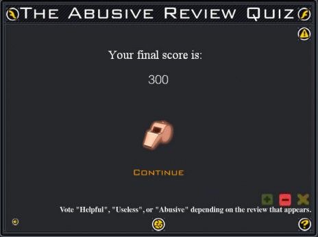 The Abusive Review Quiz Glitch