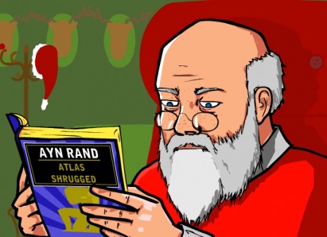 Santa Reads Ayn Rand