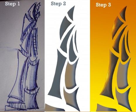 How to do the futuristic building of my drawing "future": part 1