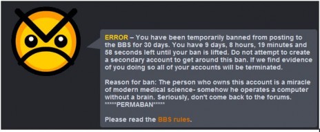 Banned for... What again?