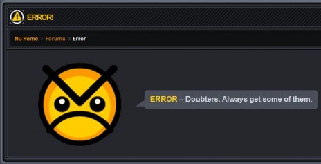 Doubters error message?