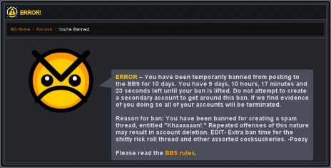 Damn, Banned again.