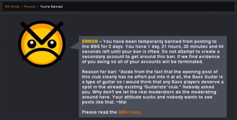 Banned from the BBS