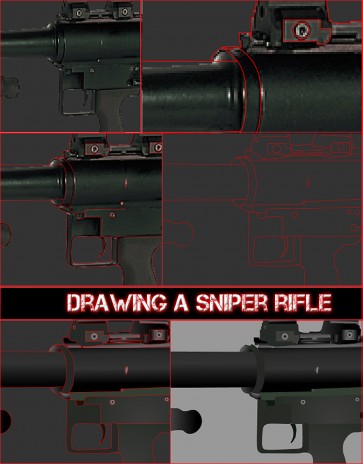 Drawing a Sniper Rifle Close Up