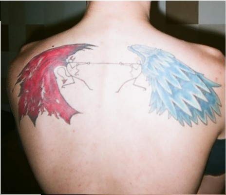 Back tattoo?