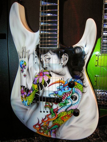 Airbrushed guitar