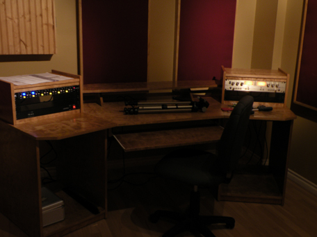 Check out my sweet new audio desk. Plans available soon!