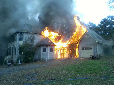 My childhood house burned down