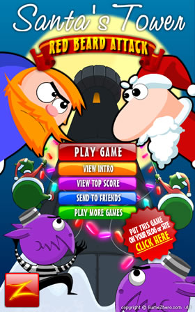 Play New Game: Santa's Tower. Red Beard Attack