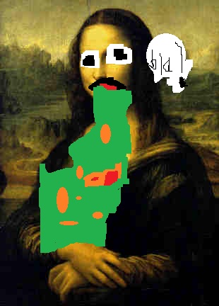 da monalisa is sick spits out pizza