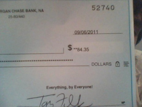 Got my NG Check/Cheque