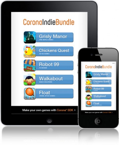 Check out the Corona Indie Bundle! 5 games for 99 cents!  And an upcoming 6th mystery game!