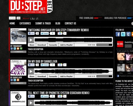 Twitching Dinosaurs Remix on Dubstep.net Frontpage!