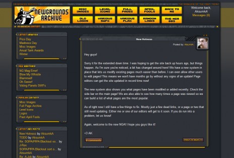 Newgrounds Archive Redesigned!