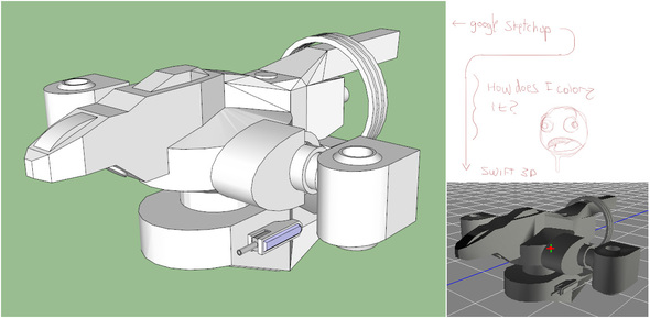 Google Sketchup -> Swift3D; Coloring/ Texturing?