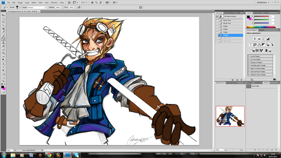 Cid Suiting Up.