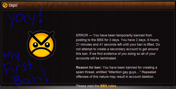 MY FIRST BAN!