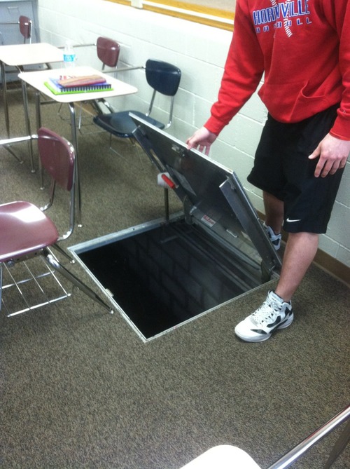 We discovered a trap door in class today.