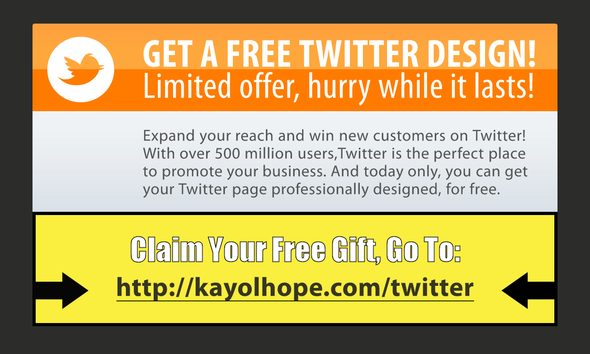 Offering a FREE CUSTOM TWITTER PAGE Design, Hurry Only for a Limited Time!