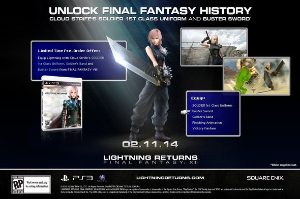 Pre-Order Final Fantasy Lightning Returns for Cloud Strife Uniform