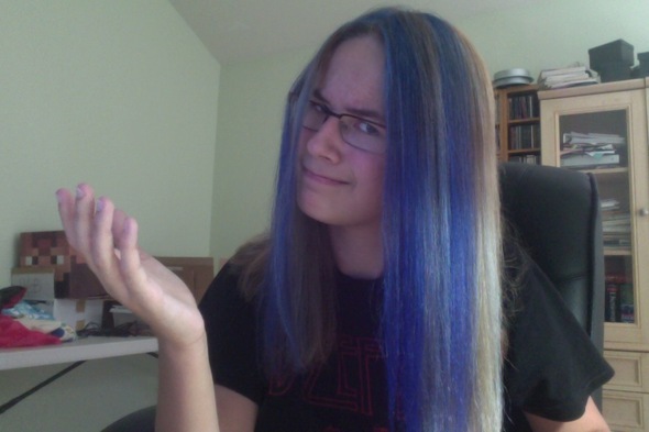 Got my hair highlighted blue today.