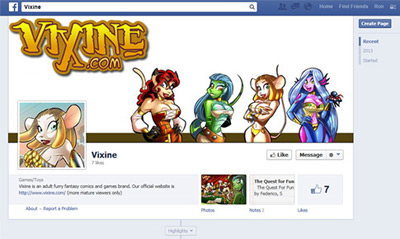 Vixine Facebook is now Live!