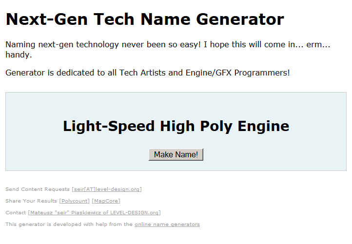 Next Gen Tech name Generator