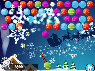 Bubble Shooter Christmas screen