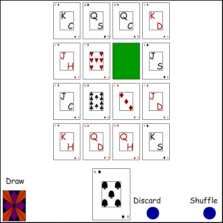 Kings' Corners Solitaire Basic Layout